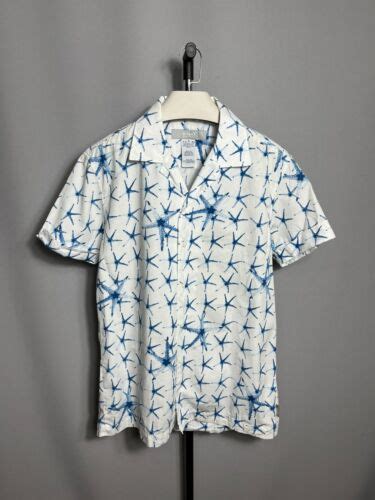 versace blue starfish|versace jeans couture starfish shirt beach mens white blue short .